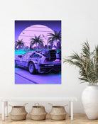 80s Delorean Cars by Muhammad Daffa Umar on GIANT ART - fuchsia photo manipulation