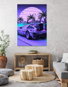 80s Delorean Cars by Muhammad Daffa Umar on GIANT ART - fuchsia photo manipulation