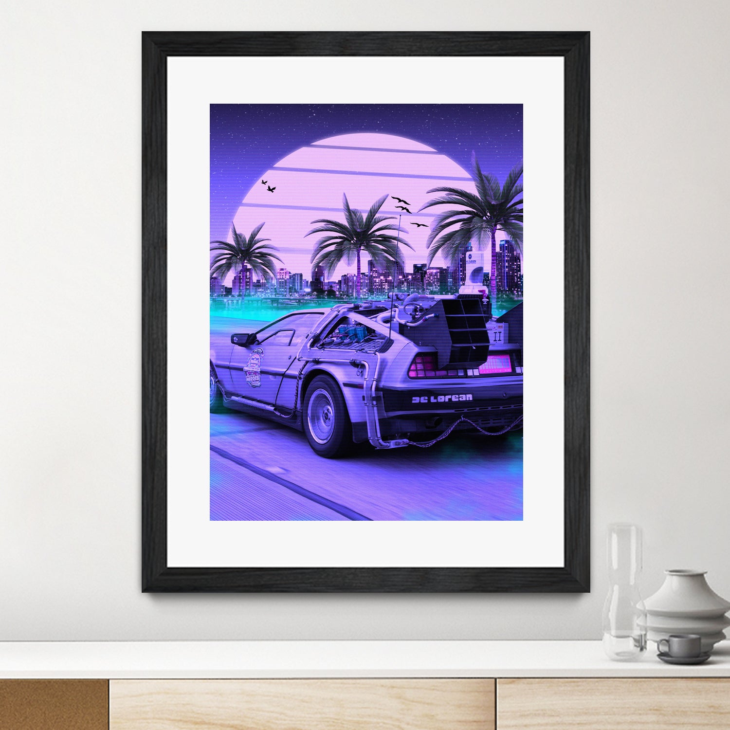 80s Delorean Cars by Muhammad Daffa Umar on GIANT ART - fuchsia photo manipulation