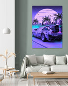 80s Delorean Cars by Muhammad Daffa Umar on GIANT ART - fuchsia photo manipulation