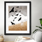 Walter and The Crows by Katherine Blower on GIANT ART - gray digital painting