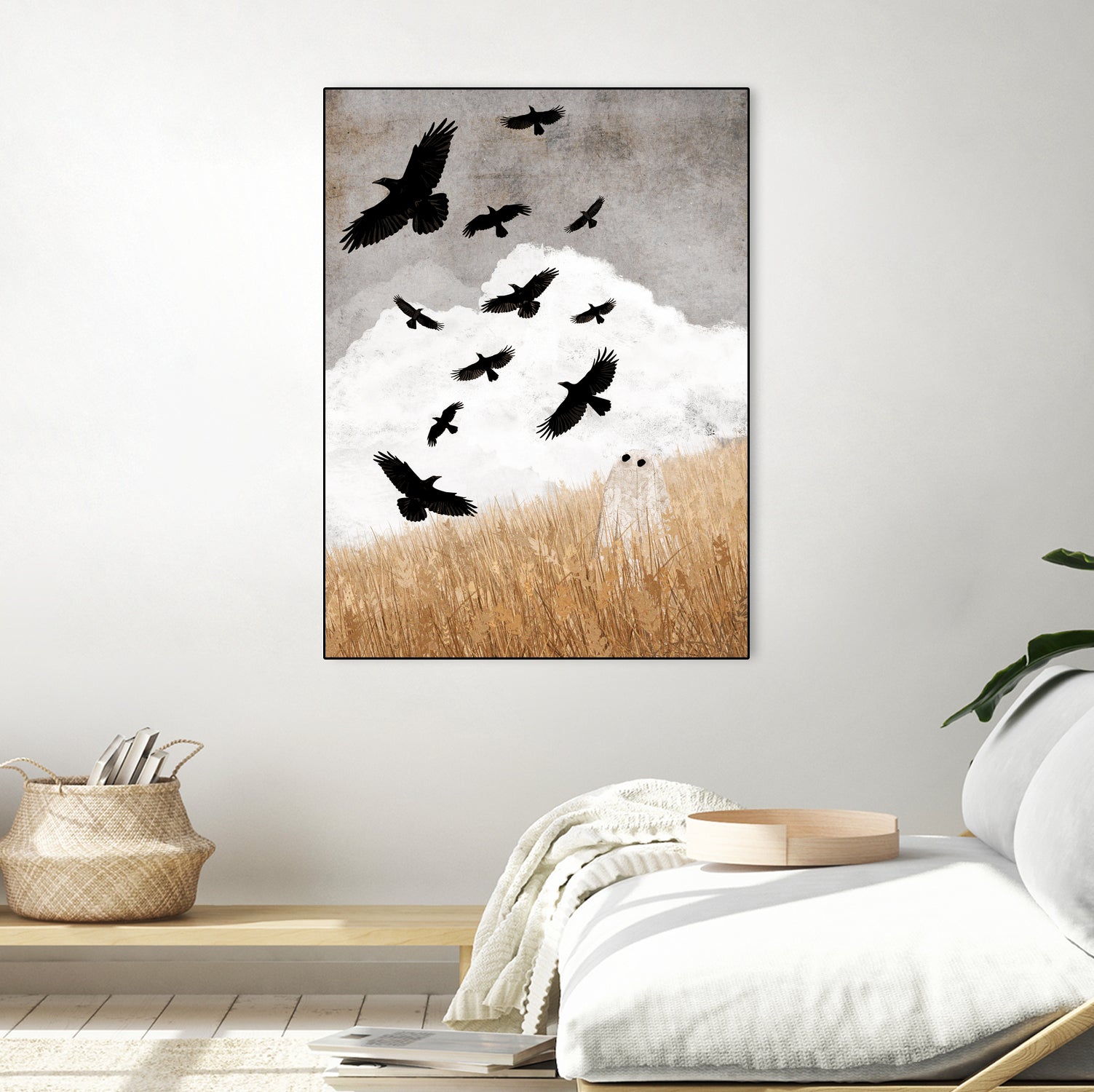 Walter and The Crows by Katherine Blower on GIANT ART - gray digital painting