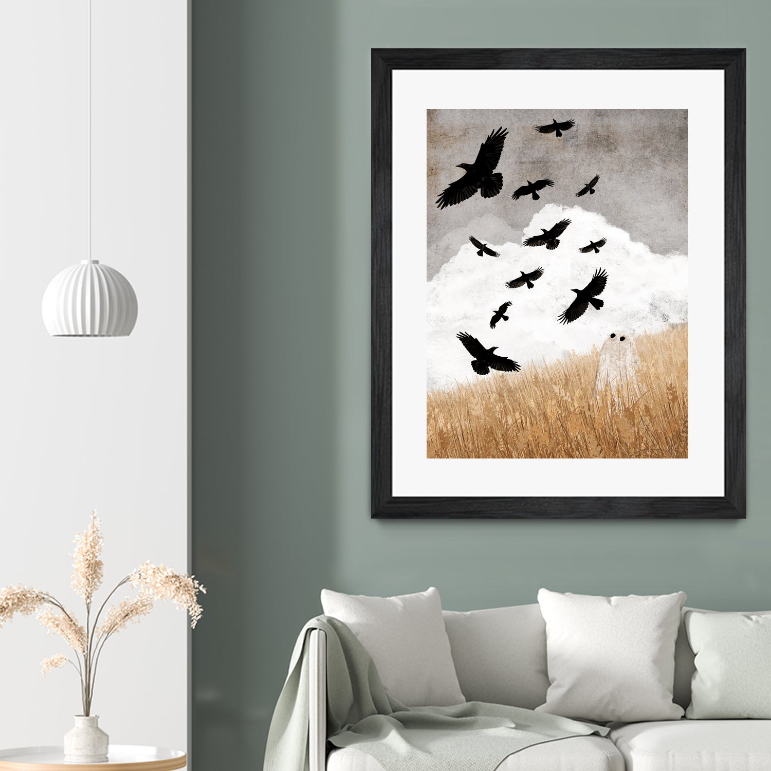 Walter and The Crows by Katherine Blower on GIANT ART - gray digital painting