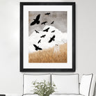 Walter and The Crows by Katherine Blower on GIANT ART - gray digital painting