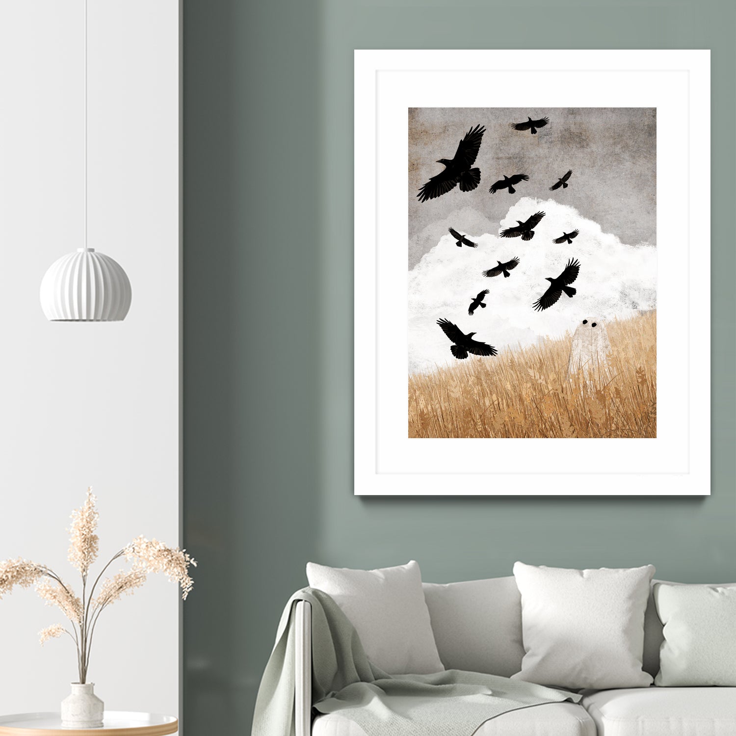 Walter and The Crows by Katherine Blower on GIANT ART - gray digital painting