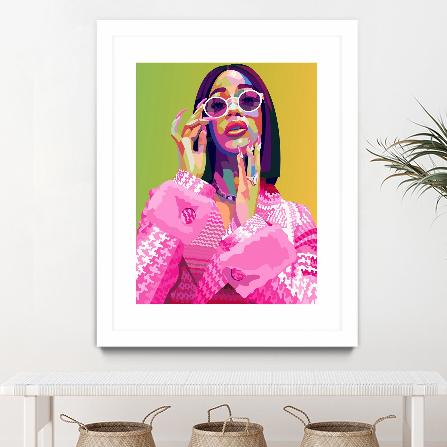 Cardi B Poster Print, Colorful Pop-Art, Wall Art Gift by kim huynh on GIANT ART - pink digital painting