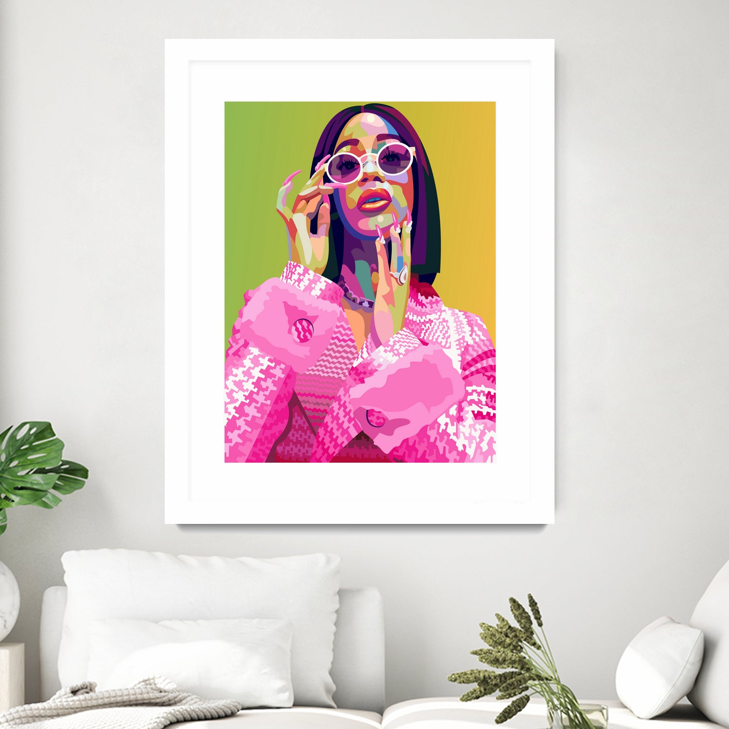 Cardi B Poster Print, Colorful Pop-Art, Wall Art Gift by kim huynh on GIANT ART - pink digital painting