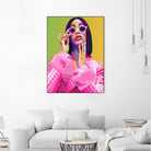 Cardi B Poster Print, Colorful Pop-Art, Wall Art Gift by kim huynh on GIANT ART - pink digital painting