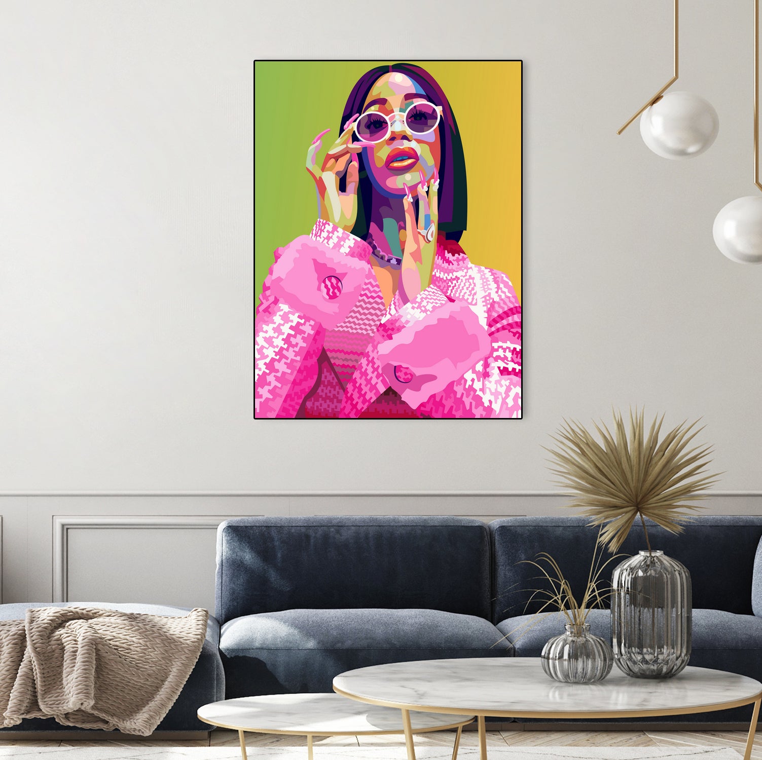 Cardi B Poster Print, Colorful Pop-Art, Wall Art Gift by kim huynh on GIANT ART - pink digital painting