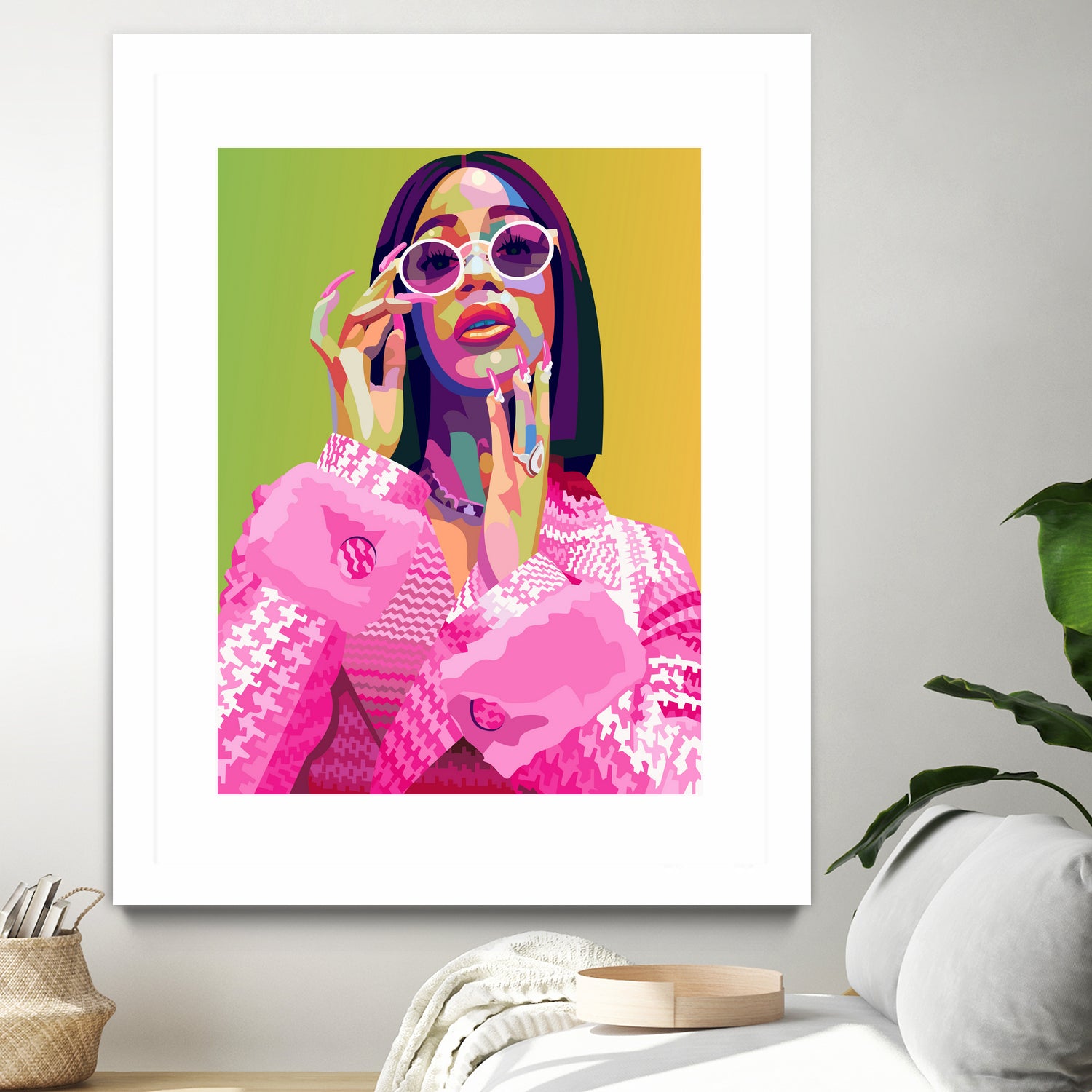 Cardi B Poster Print, Colorful Pop-Art, Wall Art Gift by kim huynh on GIANT ART - pink digital painting