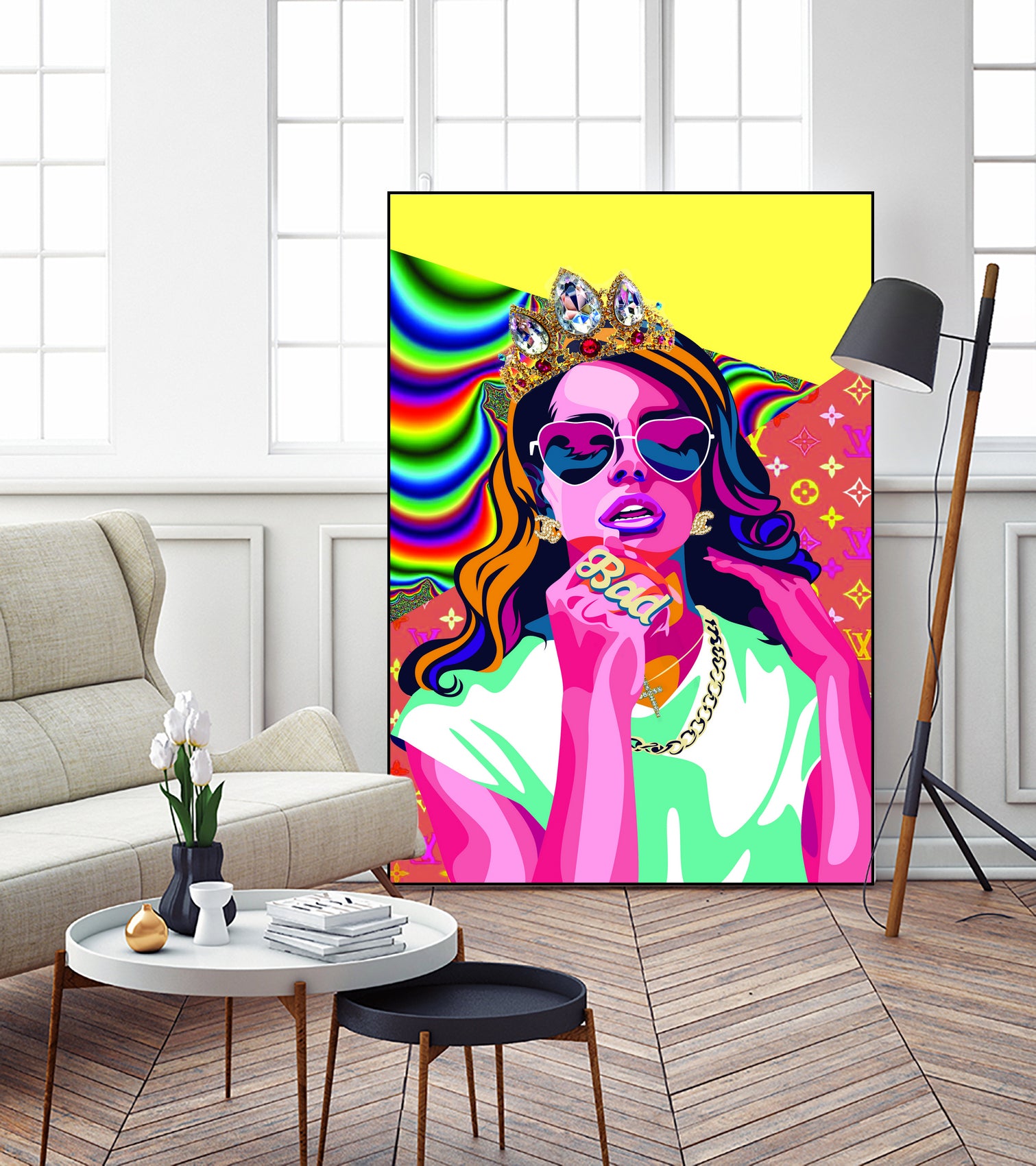 Lana del Rey Poster, Pop Art Wall Art by kim huynh on GIANT ART - orange digital painting