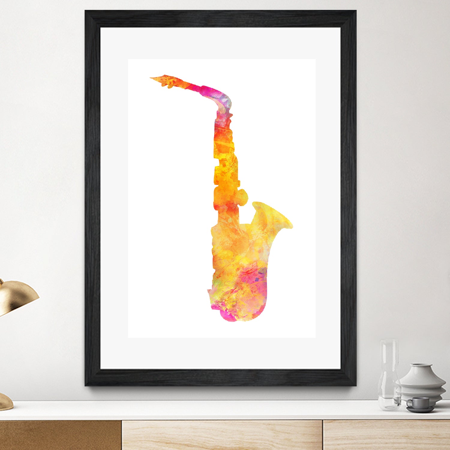 saxophone by Justyna Jaszke on GIANT ART - yellow digital painting