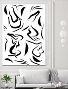 Natural Women Black & White Line-art Pattern by Dominique Van Roey on GIANT ART - white digital drawing