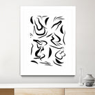 Natural Women Black & White Line-art Pattern by Dominique Van Roey on GIANT ART - white digital drawing