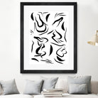 Natural Women Black & White Line-art Pattern by Dominique Van Roey on GIANT ART - white digital drawing