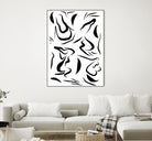 Natural Women Black & White Line-art Pattern by Dominique Van Roey on GIANT ART - white digital drawing