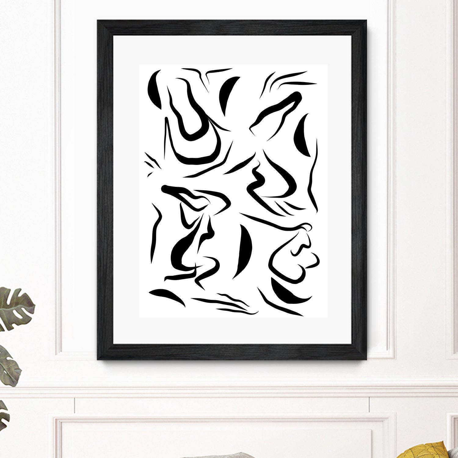 Natural Women Black & White Line-art Pattern by Dominique Van Roey on GIANT ART - white digital drawing