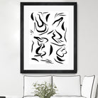 Natural Women Black & White Line-art Pattern by Dominique Van Roey on GIANT ART - white digital drawing