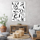 Natural Women Black & White Line-art Pattern by Dominique Van Roey on GIANT ART - white digital drawing