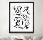 Natural Women Black & White Line-art Pattern by Dominique Van Roey on GIANT ART - white digital drawing