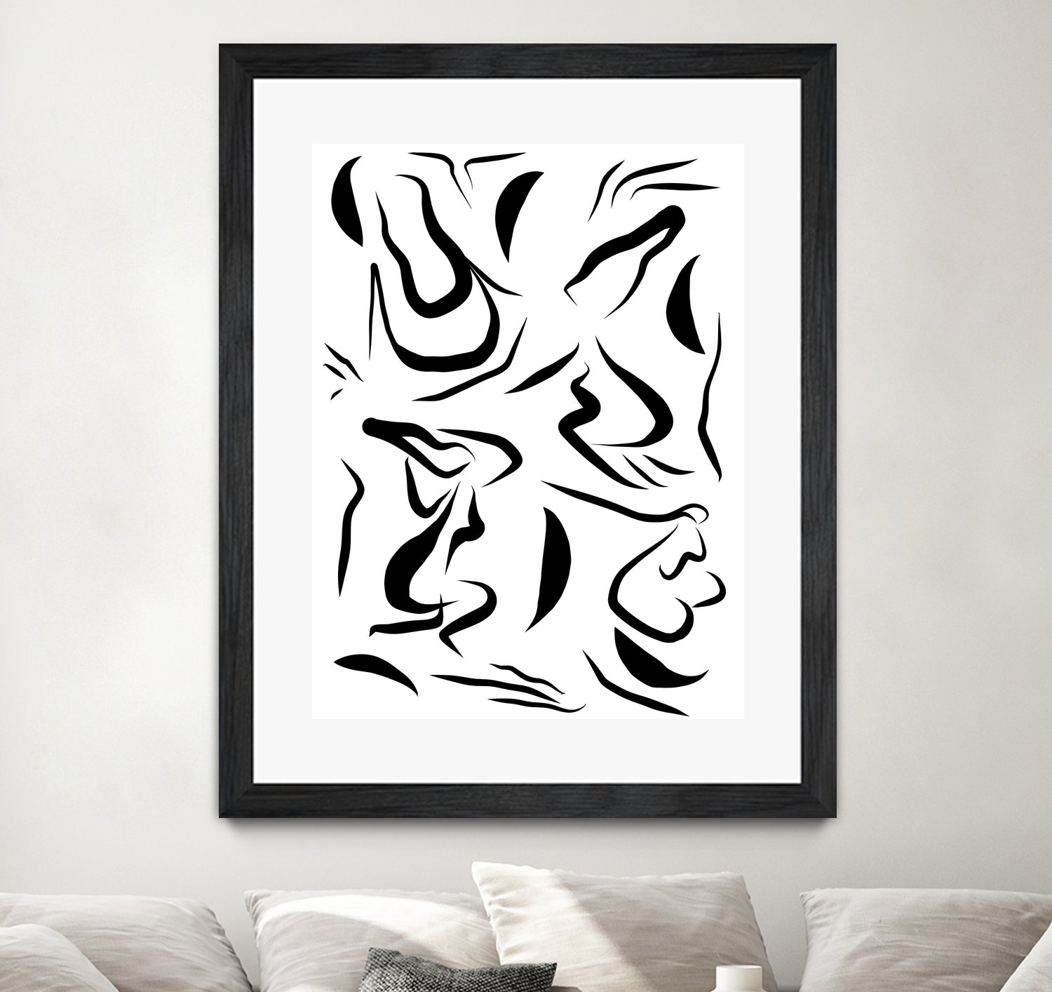 Natural Women Black & White Line-art Pattern by Dominique Van Roey on GIANT ART - white digital drawing