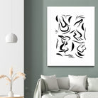 Natural Women Black & White Line-art Pattern by Dominique Van Roey on GIANT ART - white digital drawing