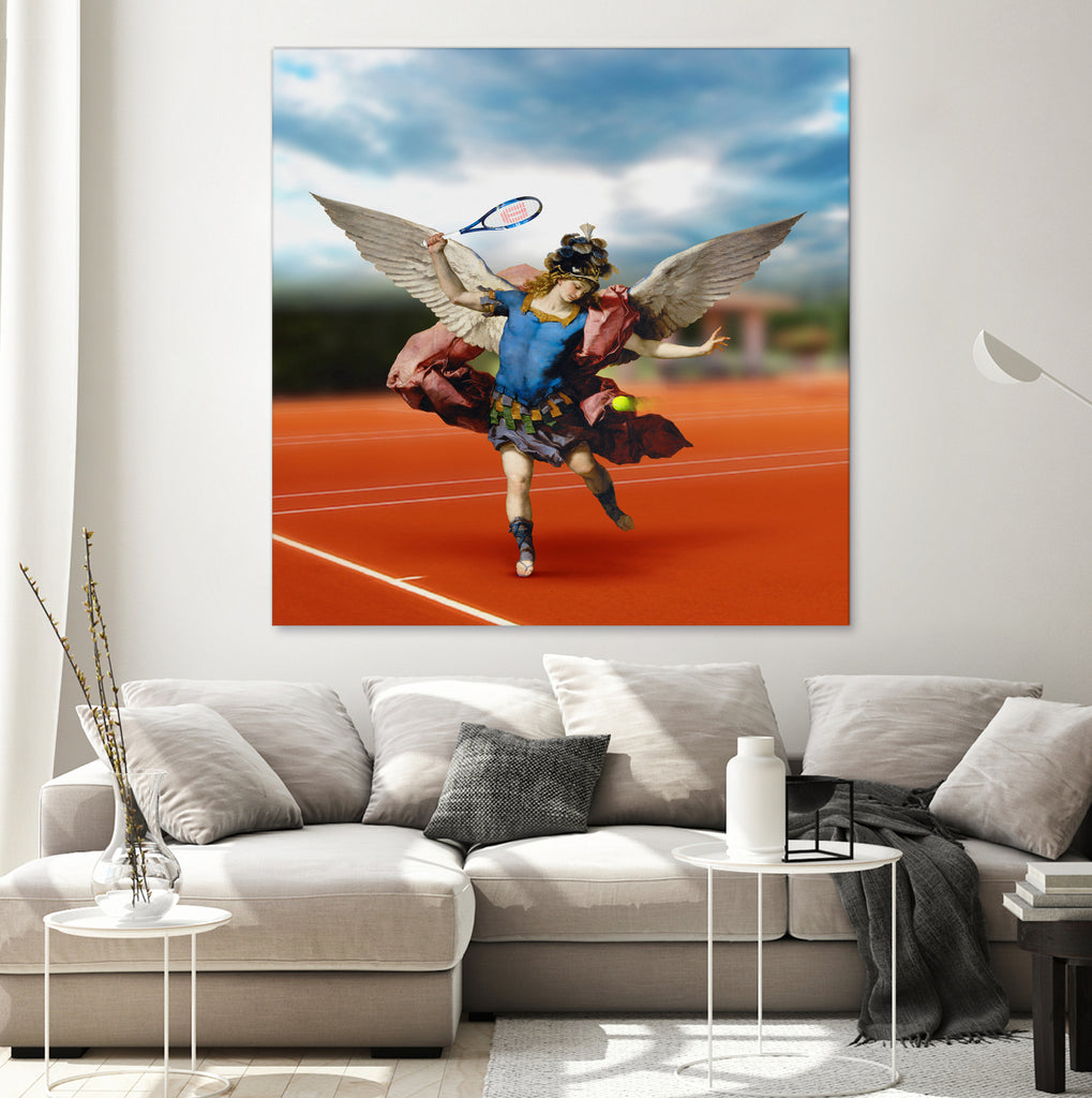 The Tennis Player by José Luis Guerrero on GIANT ART - blue photo manipulation