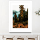 Pine tree with lake scenic at Emerald Bay Lake Tahoe by sutee monchitnukul on GIANT ART - orange photo manipulation