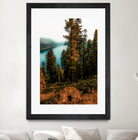 Pine tree with lake scenic at Emerald Bay Lake Tahoe by sutee monchitnukul on GIANT ART - orange photo manipulation