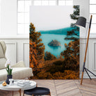 Beautiful island view at Emerald Bay Lake Tahoe California by sutee monchitnukul on GIANT ART - blue photo manipulation