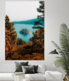 Beautiful island view at Emerald Bay Lake Tahoe California by sutee monchitnukul on GIANT ART - blue photo manipulation