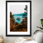 Beautiful island view at Emerald Bay Lake Tahoe California by sutee monchitnukul on GIANT ART - blue photo manipulation