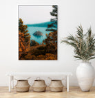 Beautiful island view at Emerald Bay Lake Tahoe California by sutee monchitnukul on GIANT ART - blue photo manipulation