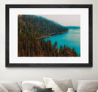 Pine tree and lake view at Emerald Bay Lake Tahoe California by sutee monchitnukul on GIANT ART - blue photo manipulation