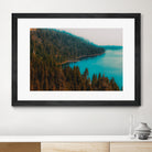 Pine tree and lake view at Emerald Bay Lake Tahoe California by sutee monchitnukul on GIANT ART - blue photo manipulation