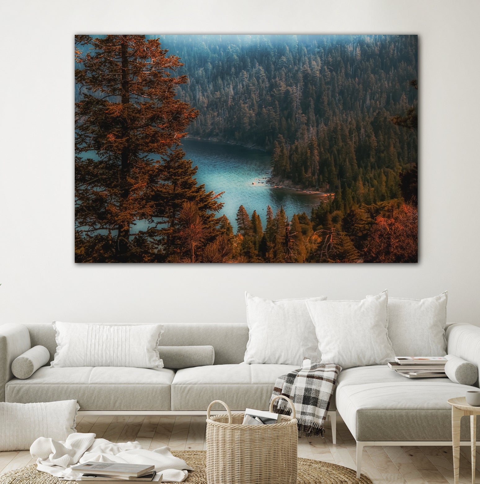 pine tree at Emerald Bay Lake Tahoe California USA by sutee monchitnukul on GIANT ART - red photo manipulation