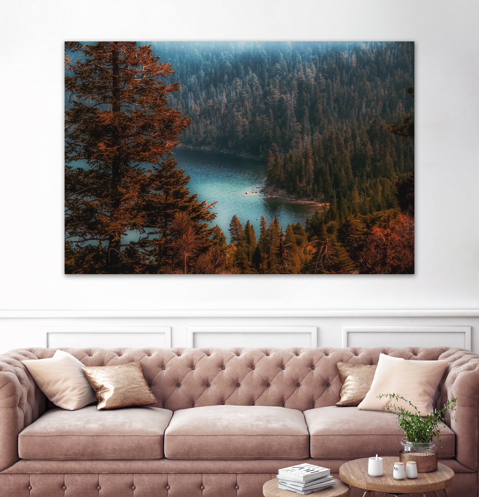 pine tree at Emerald Bay Lake Tahoe California USA by sutee monchitnukul on GIANT ART - red photo manipulation