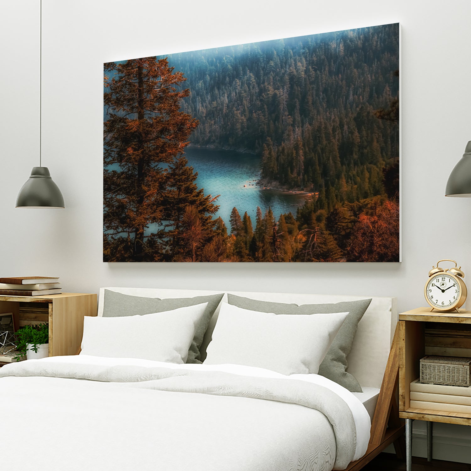 pine tree at Emerald Bay Lake Tahoe California USA by sutee monchitnukul on GIANT ART - red photo manipulation