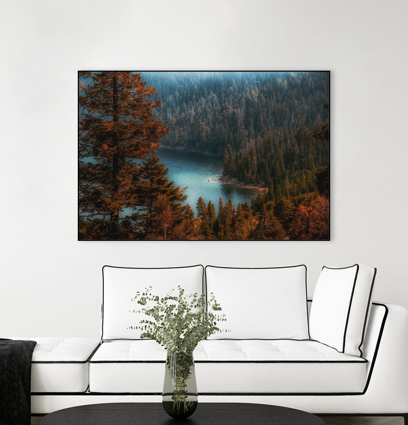 pine tree at Emerald Bay Lake Tahoe California USA by sutee monchitnukul on GIANT ART - red photo manipulation