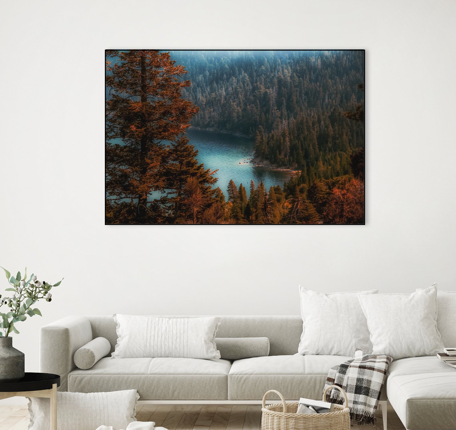 pine tree at Emerald Bay Lake Tahoe California USA by sutee monchitnukul on GIANT ART - red photo manipulation