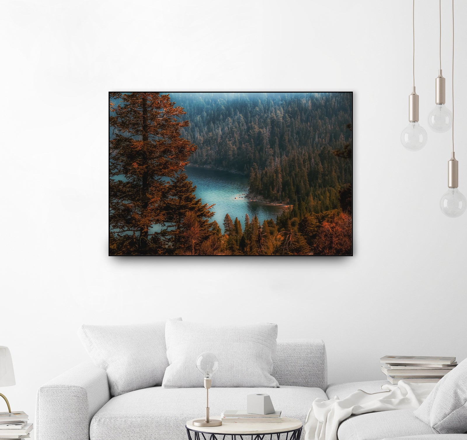 pine tree at Emerald Bay Lake Tahoe California USA by sutee monchitnukul on GIANT ART - red photo manipulation