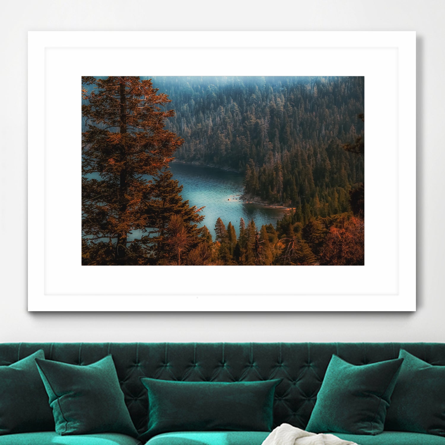 pine tree at Emerald Bay Lake Tahoe California USA by sutee monchitnukul on GIANT ART - red photo manipulation