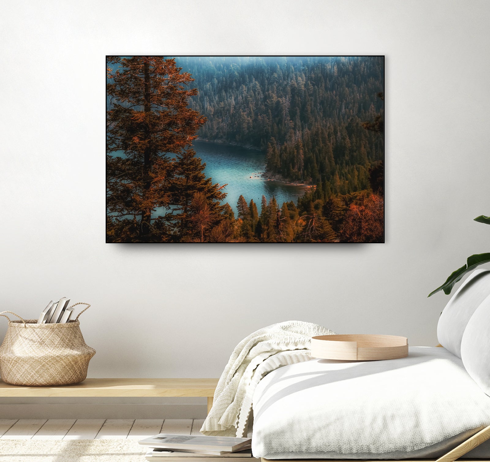 pine tree at Emerald Bay Lake Tahoe California USA by sutee monchitnukul on GIANT ART - red photo manipulation