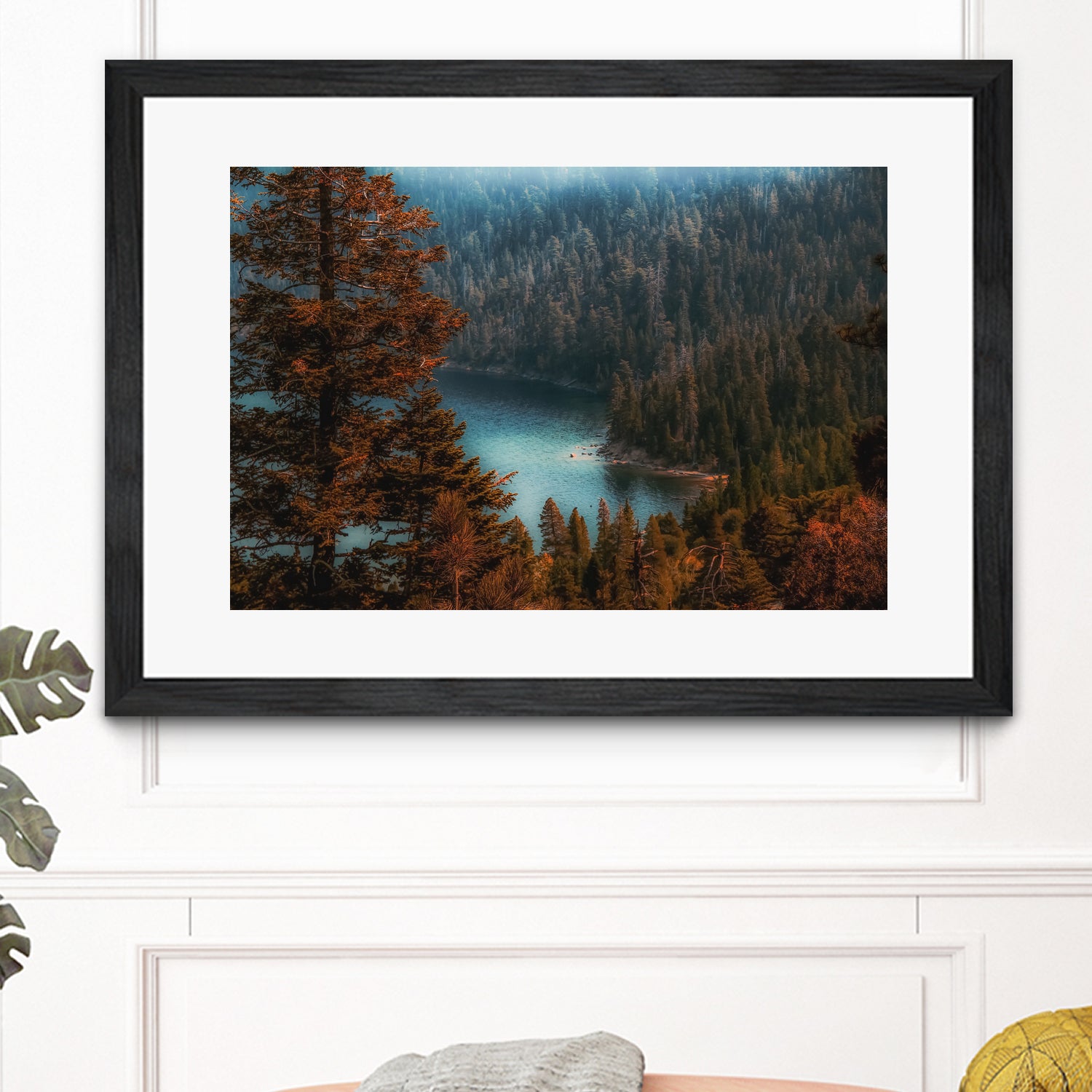 pine tree at Emerald Bay Lake Tahoe California USA by sutee monchitnukul on GIANT ART - red photo manipulation