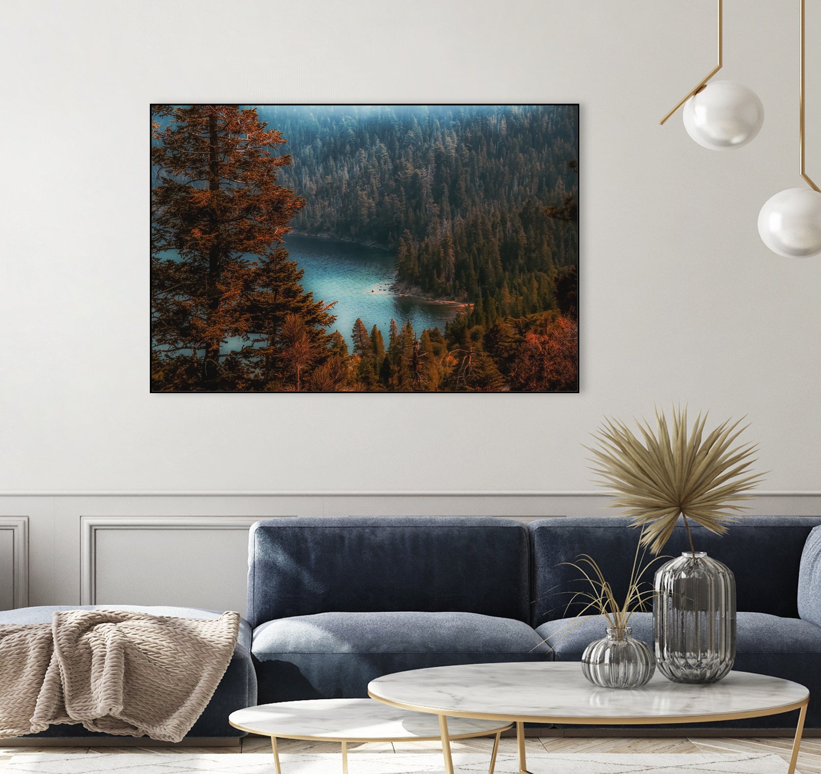 pine tree at Emerald Bay Lake Tahoe California USA by sutee monchitnukul on GIANT ART - red photo manipulation