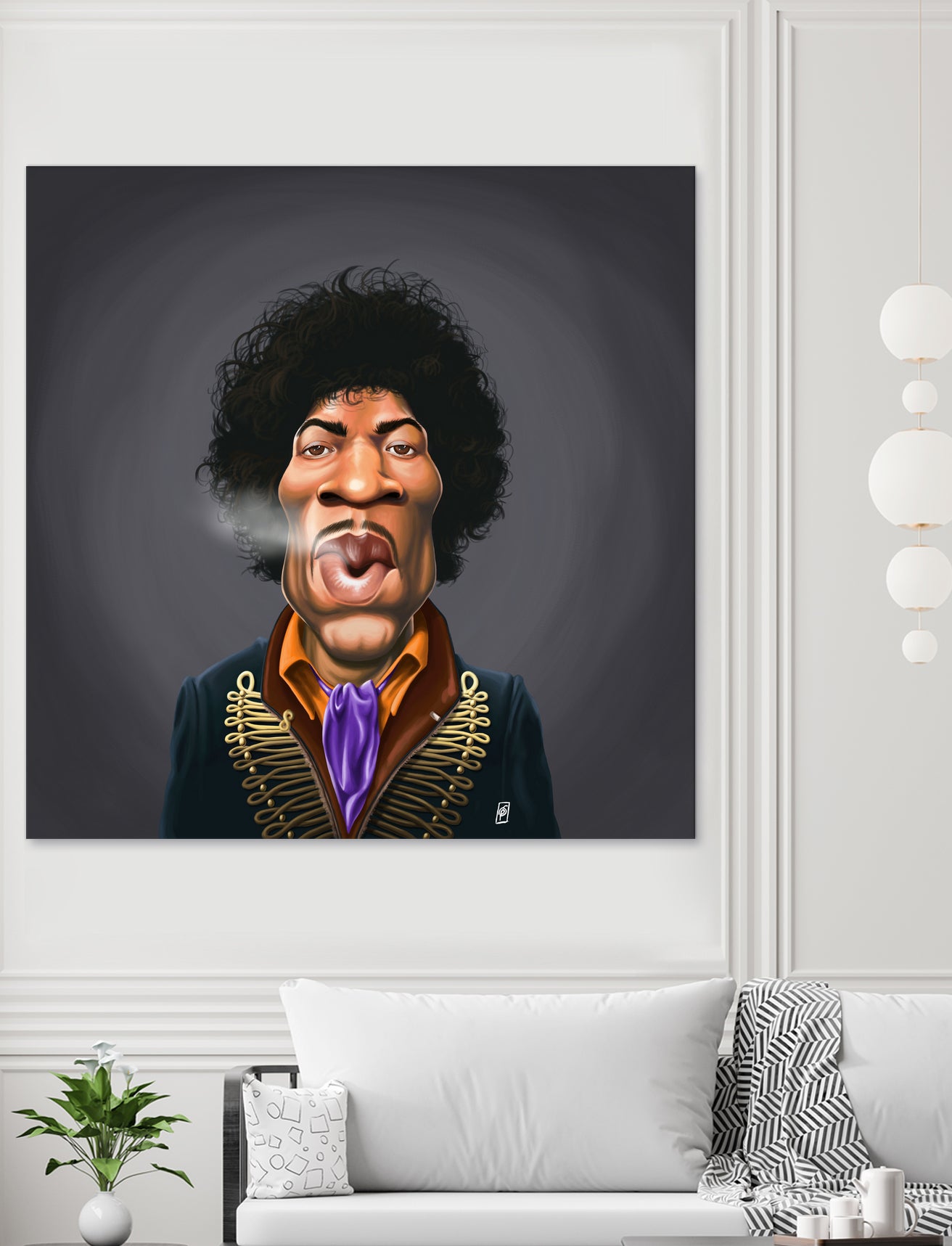 Jimi Hendrix by Rob Snow on GIANT ART - brown digital painting