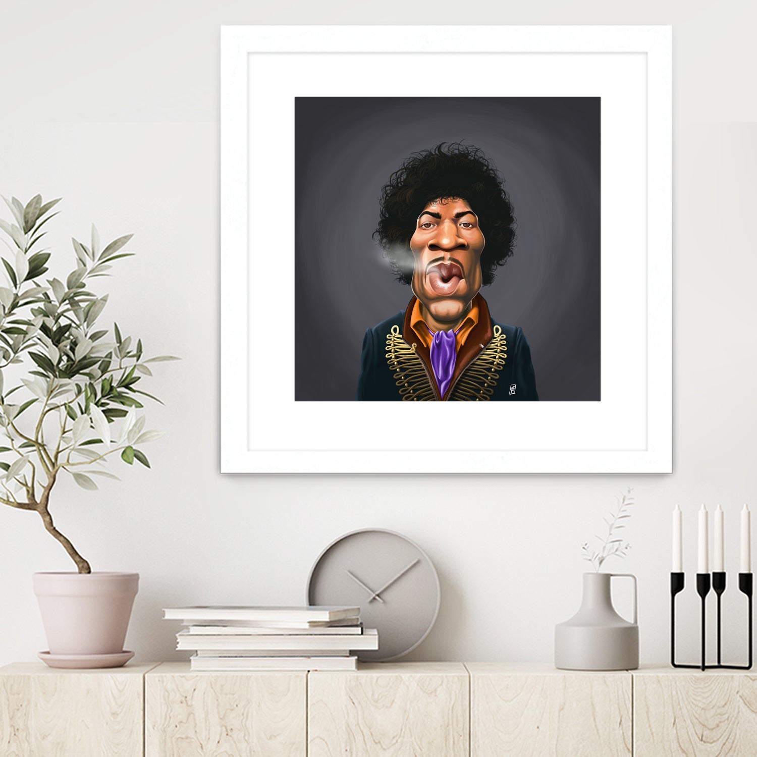 Jimi Hendrix by Rob Snow on GIANT ART - brown digital painting