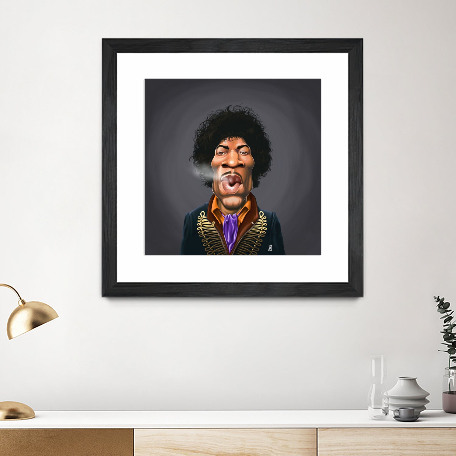 Jimi Hendrix by Rob Snow on GIANT ART - brown digital painting