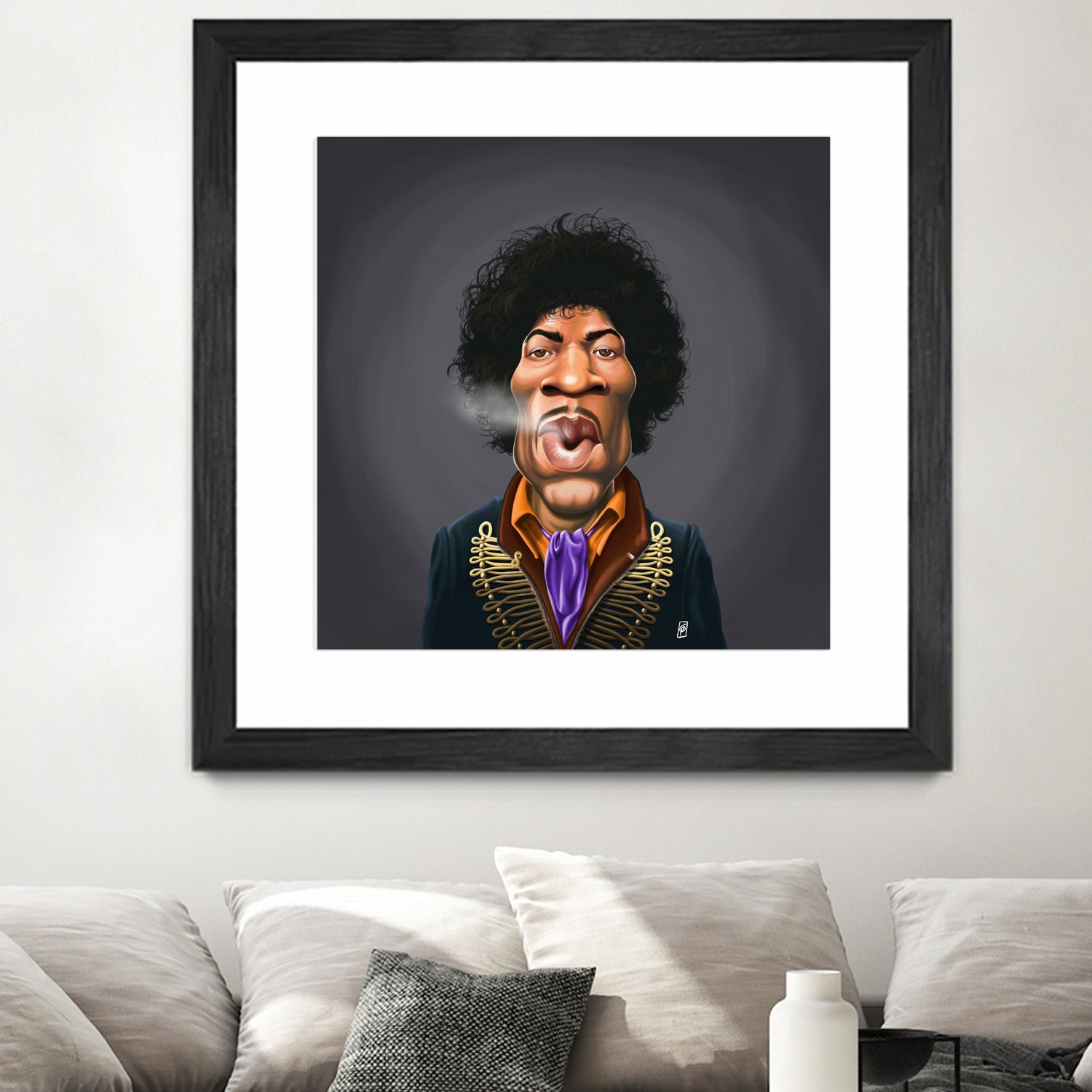 Jimi Hendrix by Rob Snow on GIANT ART - brown digital painting