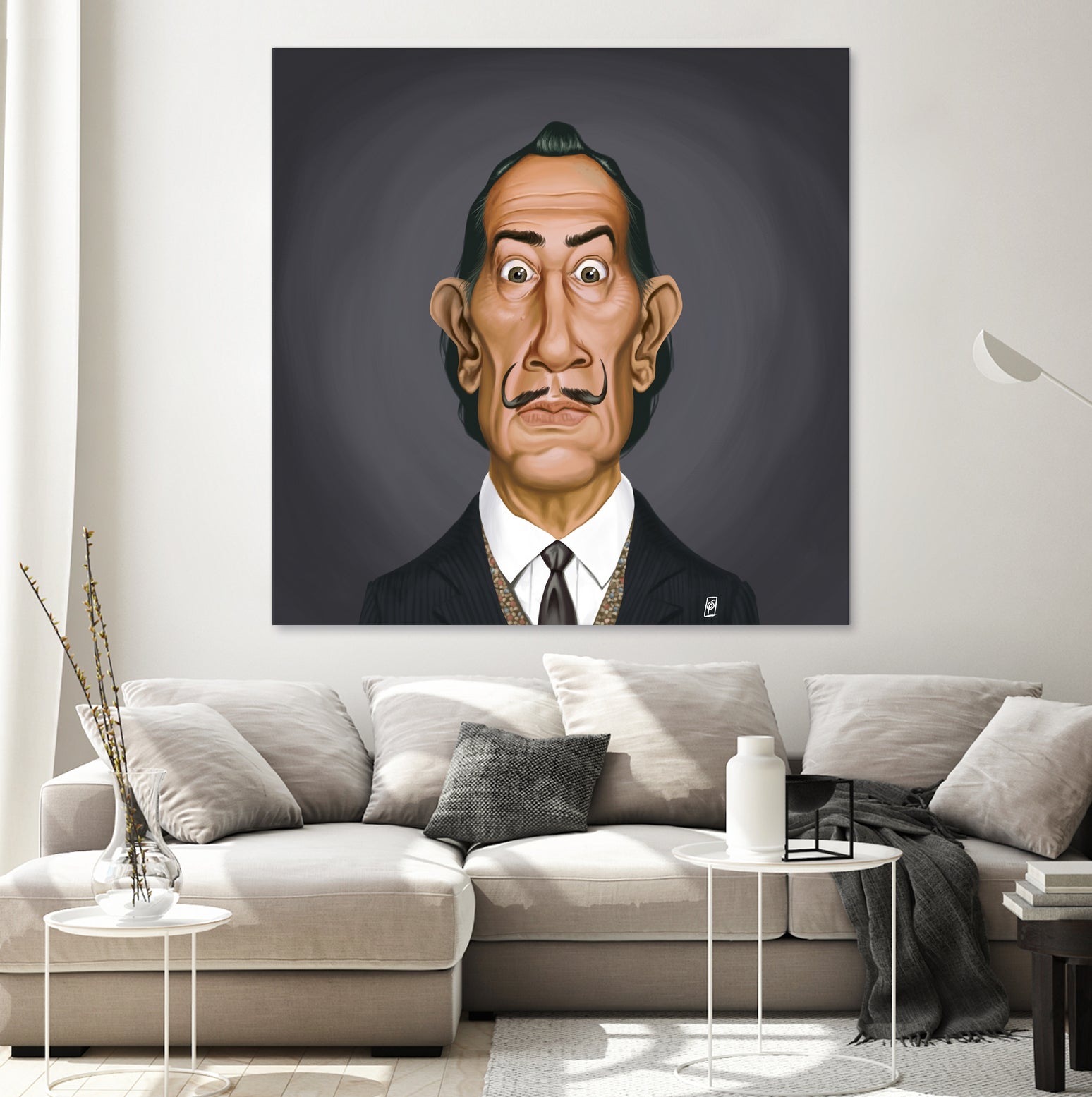 Salvador Dali by Rob Snow on GIANT ART - gray digital painting